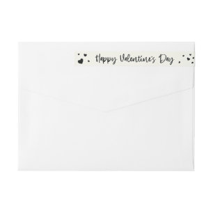 Happy Valentine's Day + Hearts Return Address Wrap Around Label