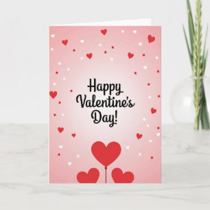 Happy Valentines Day Hearts Stars Card