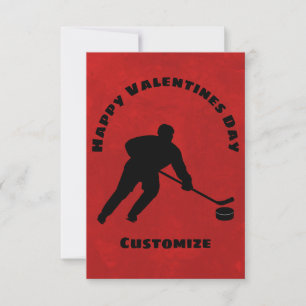 Happy Valentines Day Hockey Player Child's Card