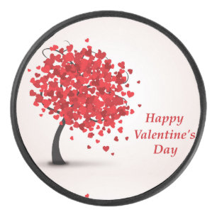 Happy Valentine's Day Hockey Puck