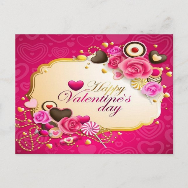 happy valentines day holiday postcard (Front)