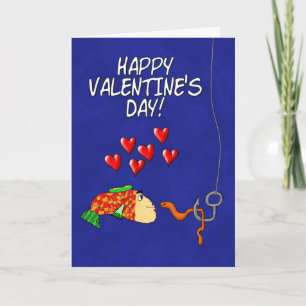 Happy Valentine's Day Humour Fish and Bait Holiday Card