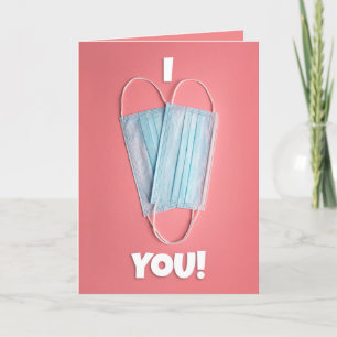 Happy Valentine's Day I Heart You Covid Face Mask Holiday Card