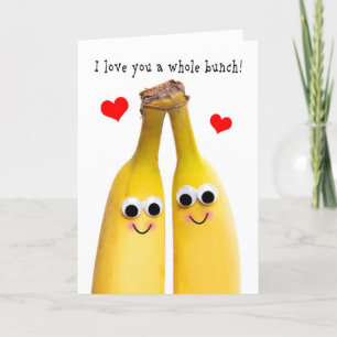 Happy Valentine's Day I Love You Banana Humour  Holiday Card