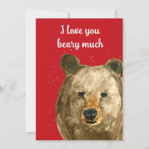 Happy Valentine's Day I love you beary much Holiday Card