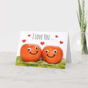 Happy Valentine's Day I Love You Tomato Humour Holiday Card