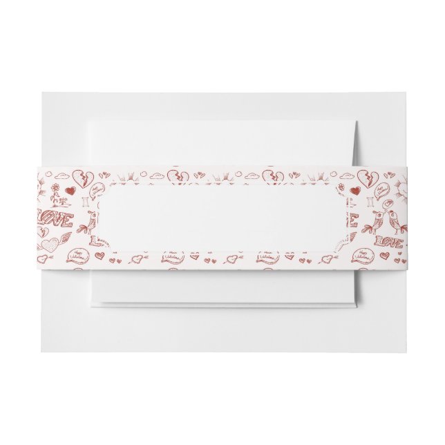 Happy Valentine's Day Invitation Belly Band (Front Example)