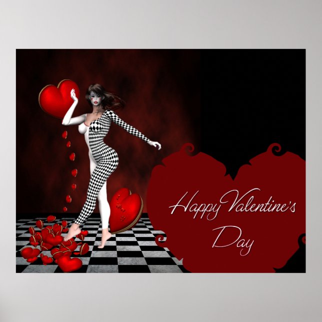 Happy Valentine's Day - Jester Fantasy Print (Front)