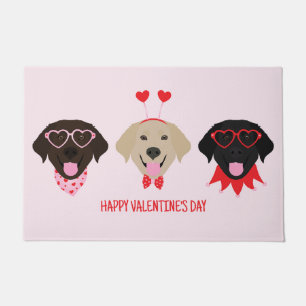Happy Valentines Day Labrador Retriever Dogs Doormat