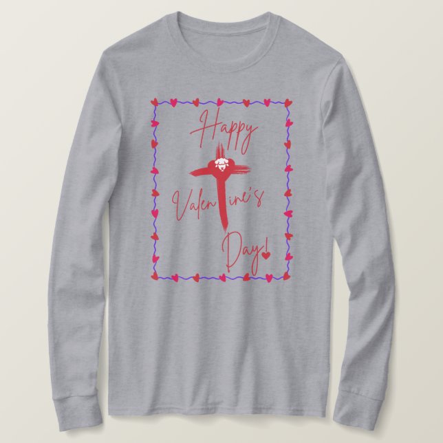 Happy Valentine's Day Ladies Tee (Design Front)