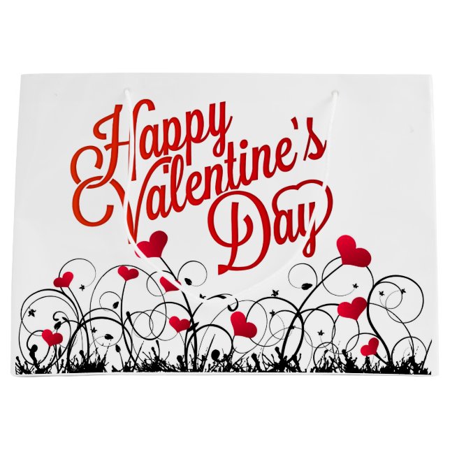 Happy Valentines Day Large Gift Bag (Front)