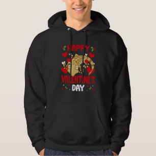 Happy Valentines Day Leopard Gecko Heart Love Anim Hoodie