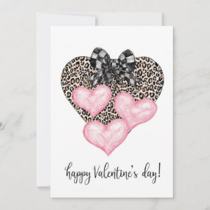 Happy Valentine's Day – Leopard Heart & Bow Card