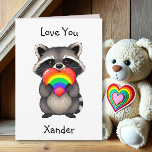 Happy Valentine's Day   LGBTQ Racoon Card