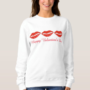 Happy Valentine's Day Lips Lipstick Kiss Valentine Sweatshirt