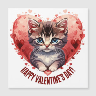 Happy Valentine's Day Little Kitten witn Heart