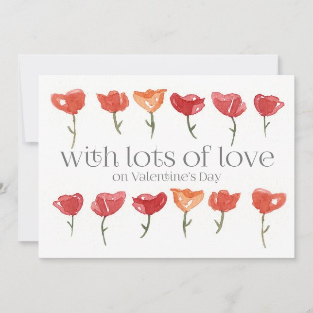 Happy Valentine's Day Lots of Love Flowers Holiday Card (Front)