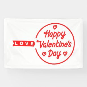 Happy Valentine's Day Love 2.5x4 Vinyl Banner