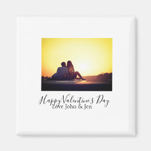 Happy Valentine's day love add name photo simple g Magnet