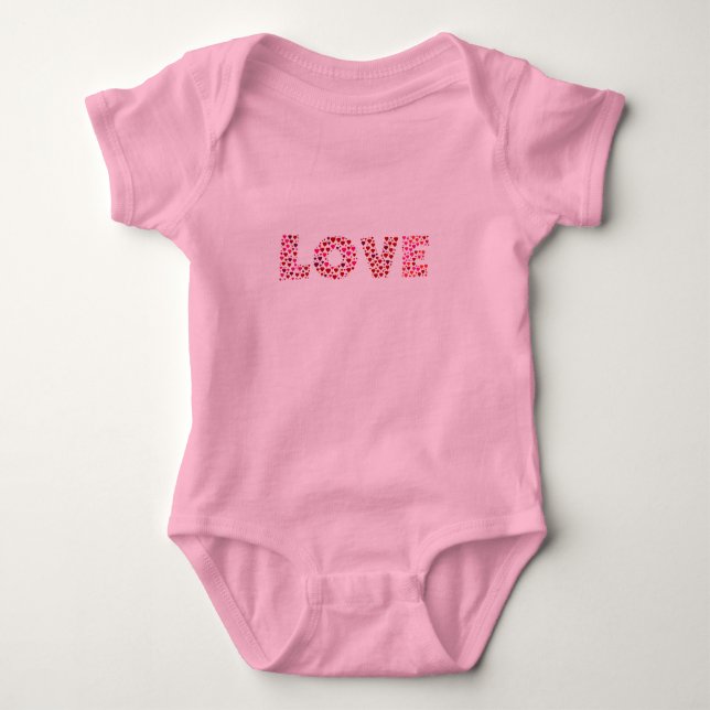 Happy Valentine's Day Love  Baby Bodysuit (Front)