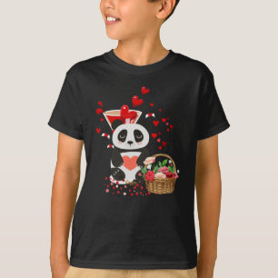 Happy Valentines Day Love Cute Panda Basket T-Shirt