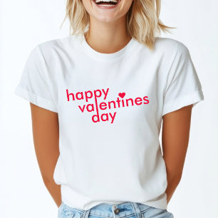 Happy Valentine's Day Love Heart Modern Trendy T-Shirt