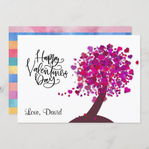 Happy Valentine's Day   Love Heart Shape Tree Holiday Card