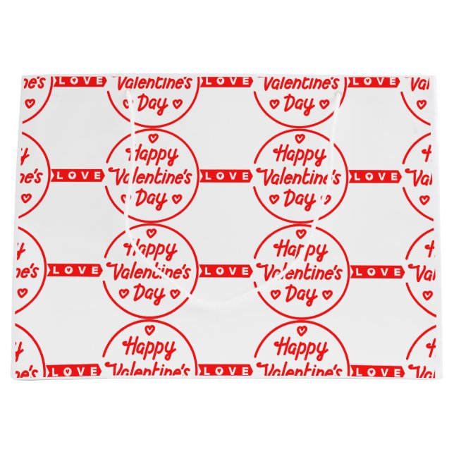 Happy Valentine's Day Love Large Gift Bag (Front)