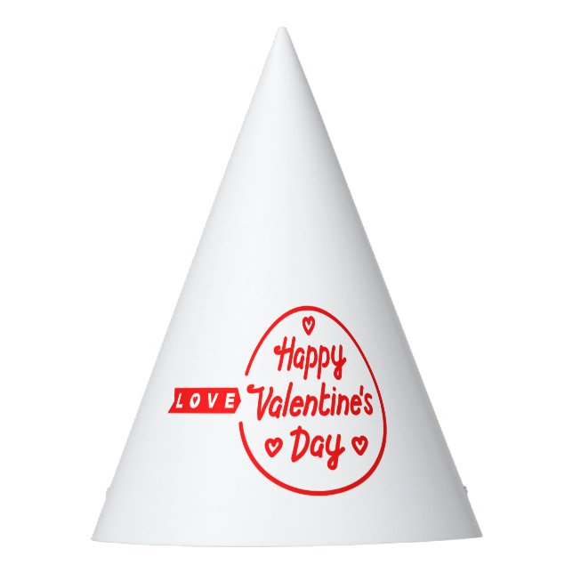 Happy Valentine's Day Love Party Hat (Front)