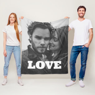Happy Valentine's Day Love Photo Boyfriend Fleece Blanket