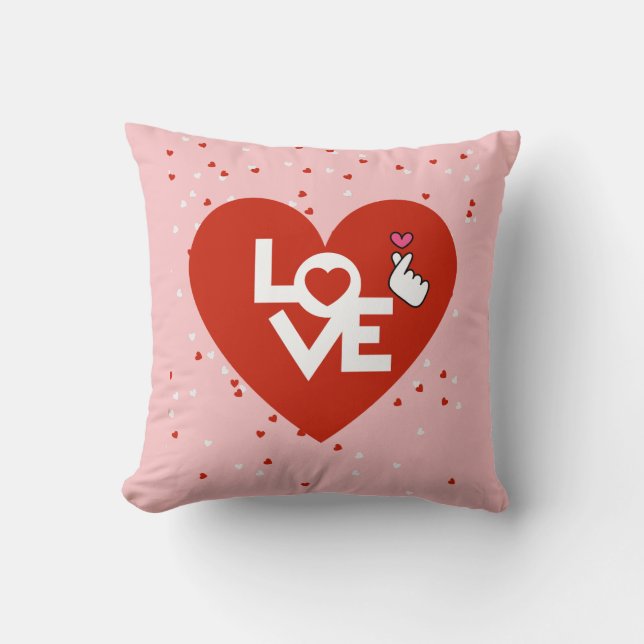 Happy  Valentine's Day  Love Pink  Cushion (Front)