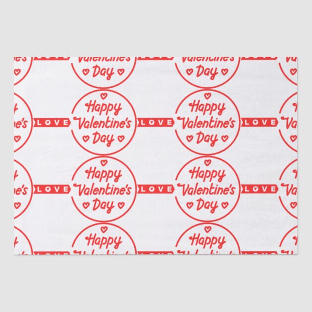 Happy Valentine's Day Love Tissue Paper (Front)