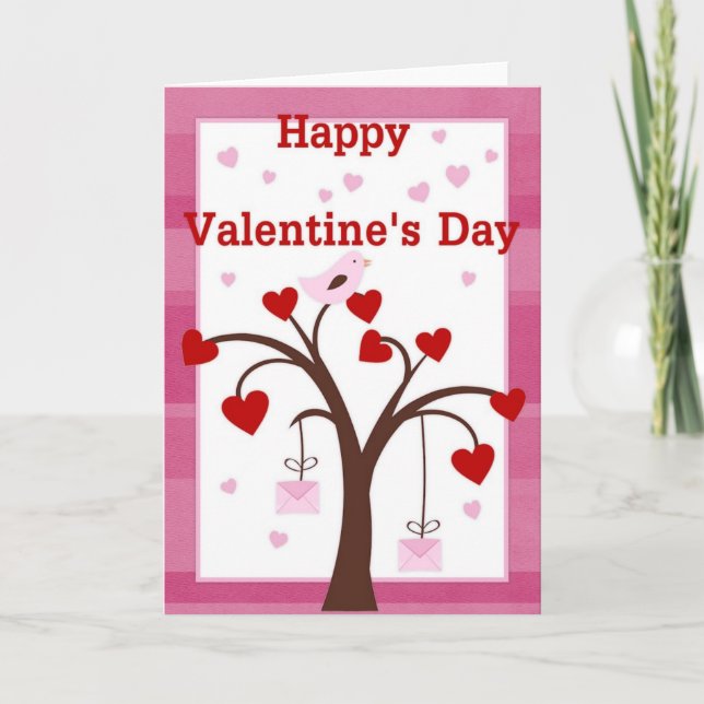 Happy Valentine's Day Love Tree Card (Front)