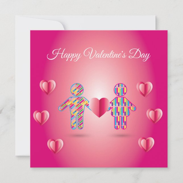 Happy Valentine's Day Lovely Elegant Greeting Holiday Card (Front)
