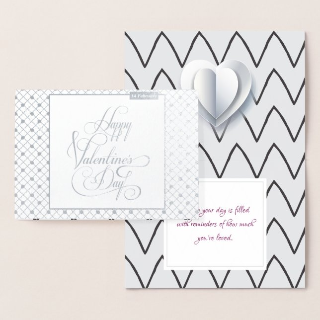 Happy Valentine's Day Lovely Elegant Modern Foil Card (Display)