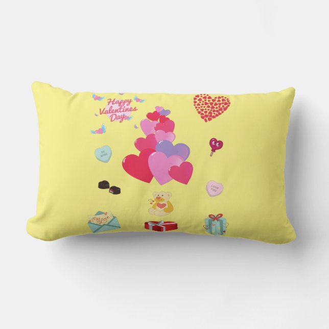 Happy Valentine's Day  Lumbar Cushion (Front)