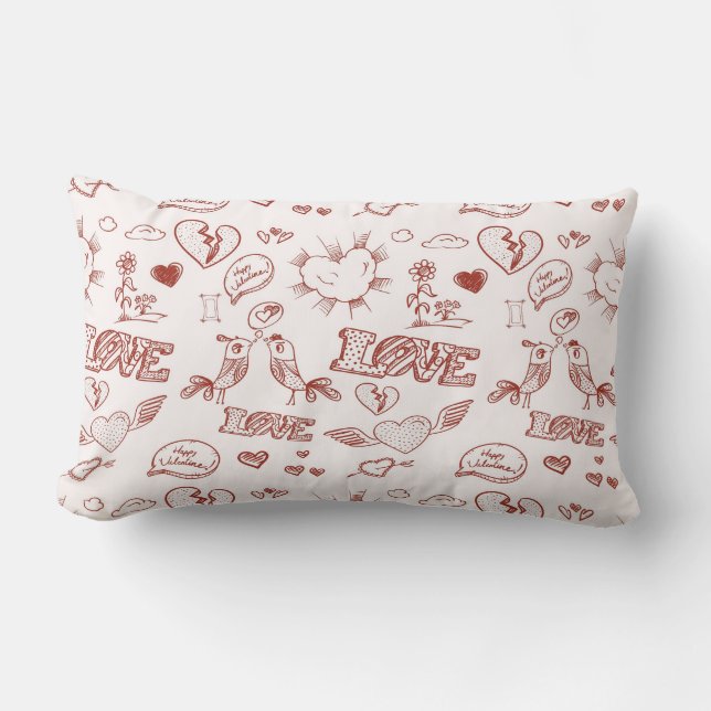 Happy Valentine's Day Lumbar Cushion (Front)