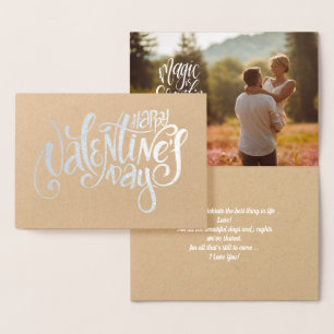 Happy Valentine's Day Luxury Real Foil Photo Card