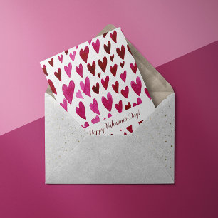 Happy Valentine's day magenta hearts Holiday Card