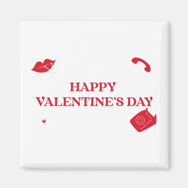  Happy Valentines Day  Magnet (Front)