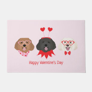 Happy Valentines Day Maltipoo Dogs Doormat