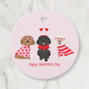 Happy Valentines Day Maltipoo Dogs Favour Tags