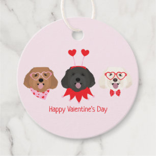 Happy Valentines Day Maltipoo Dogs Favour Tags