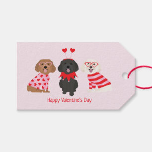 Happy Valentines Day Maltipoo Dogs Gift Tags