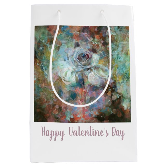 Happy Valentine's Day.  Medium Gift Bag (Front)