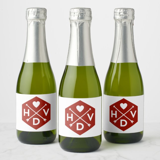Happy Valentine's Day Mini Sparkling Wine Label Se (Bottles)