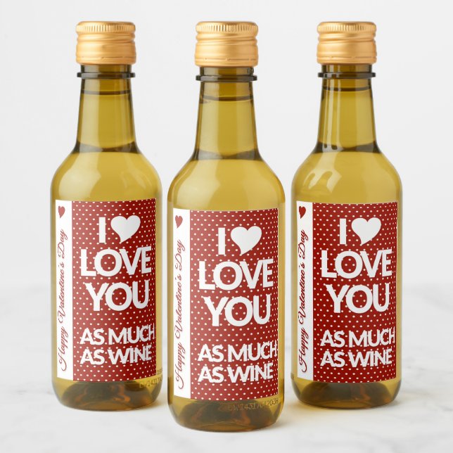 Happy Valentine's Day Mini Wine Label Set (Bottles)