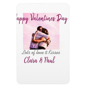 Happy Valentines day modern kisses love add name p Magnet