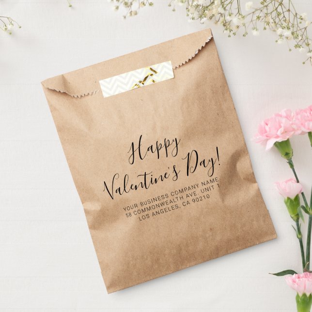 Happy Valentine's Day modern script custom address Favour Bags (Sealed)