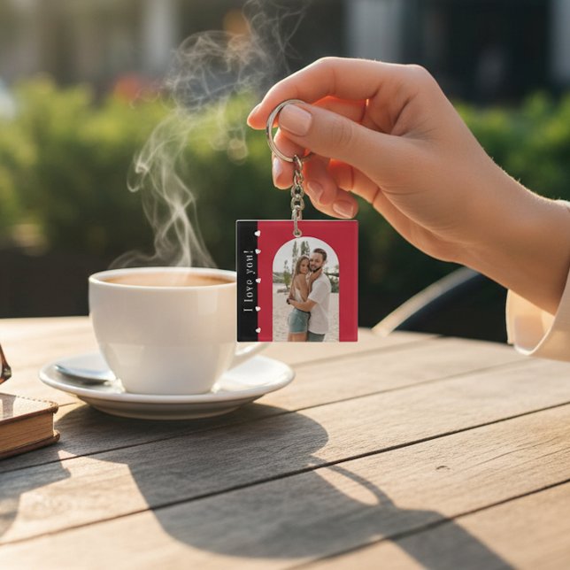 Happy Valentines day modern simple romantic photo Key Ring (Creator Uploaded)